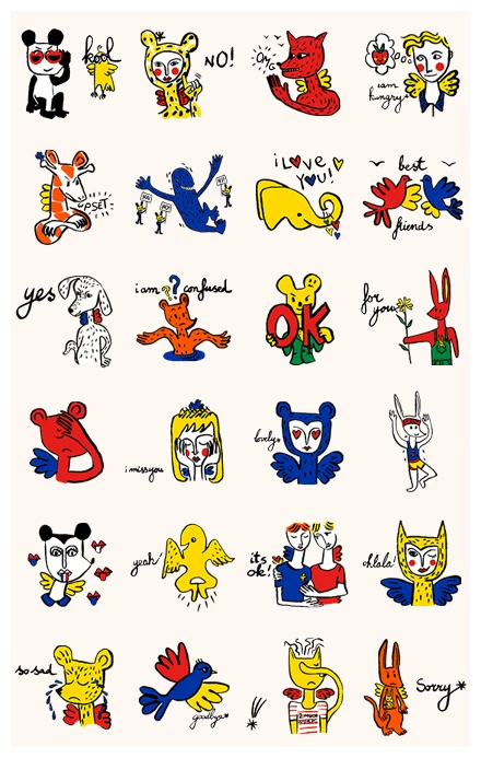 Stick'Hearts by JC de Castelbajac WhatsApp Sticker PNG