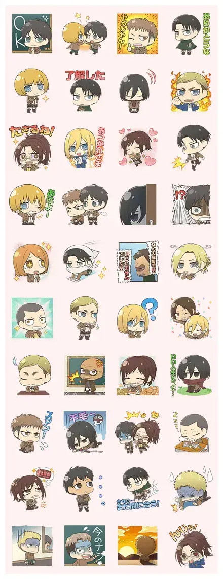 Attack on Titan Chimi-Chara Ver. Part 2 WhatsApp Sticker GIF-8413