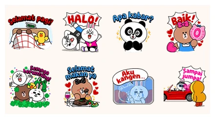 LINE Characters: Daily Greetings WhatsApp Sticker PNG