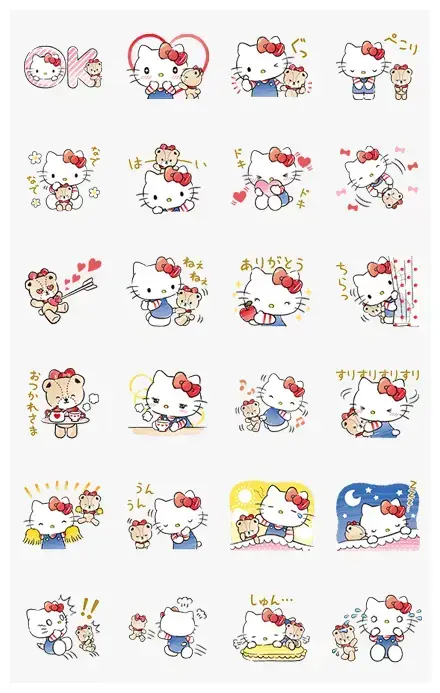 Hello Kitty and Tiny Chum WhatsApp Sticker PNG
