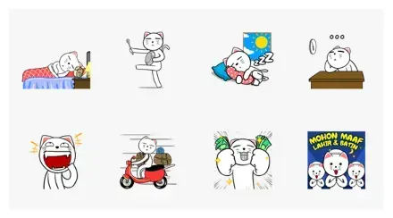 White Weird Cat: Ramadan Special WhatsApp Sticker GIF