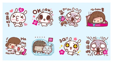 momo × Kinoko: Thanks for Being There WhatsApp Sticker PNG