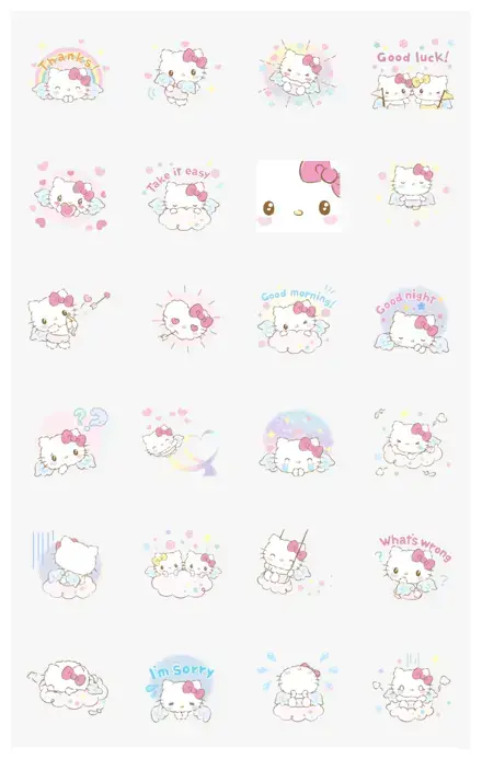 Hello Kitty: Baby Angel WhatsApp Sticker PNG