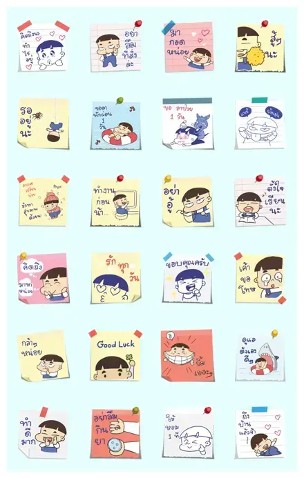 Hua Kala Sticky Notes WhatsApp Sticker PNG