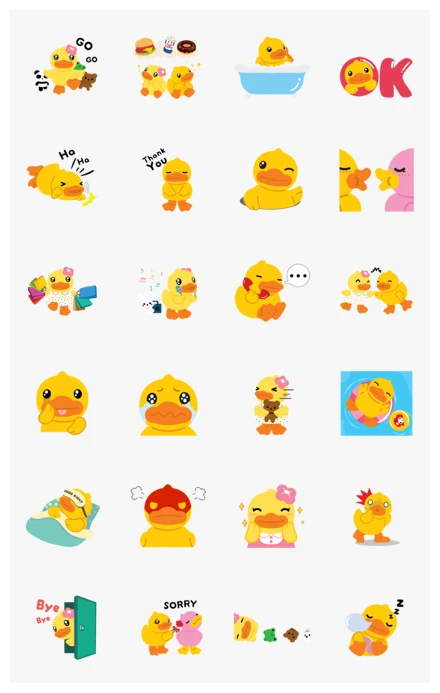 B.Duck & Buffy Daily Life WhatsApp Sticker PNG