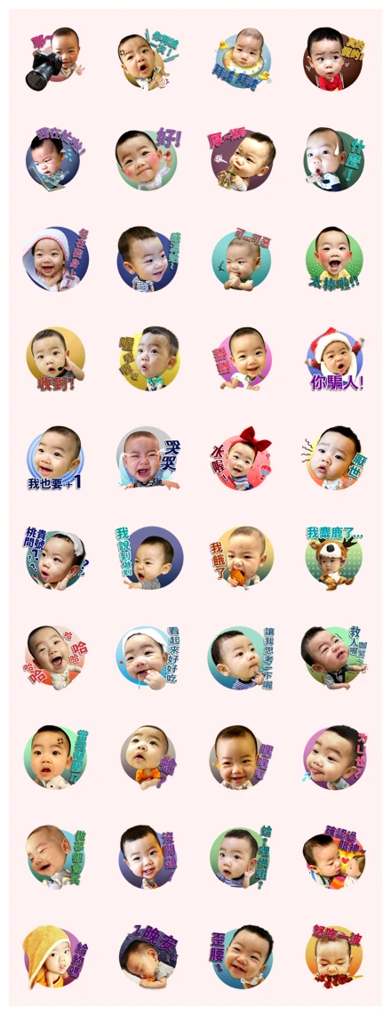 Tsai Gray's 100 Facial Expressions WhatsApp Sticker PNG