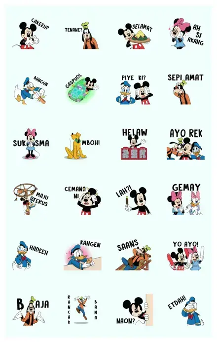 Mickey and Friends Love Indonesia WhatsApp Sticker PNG