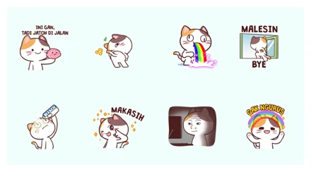 Meong the Meme Cat WhatsApp Sticker PNG