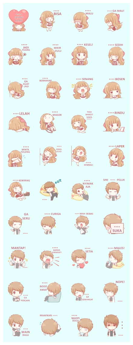 Centilia & Raei: Custom Stickers WhatsApp Sticker PNG
