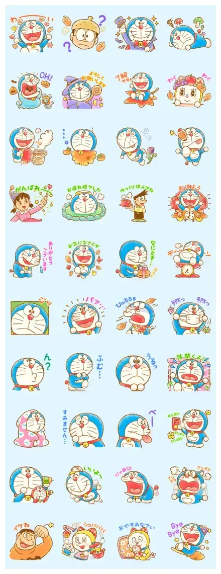 Doraemon's Heartwarming Stickers WhatsApp Sticker PNG
