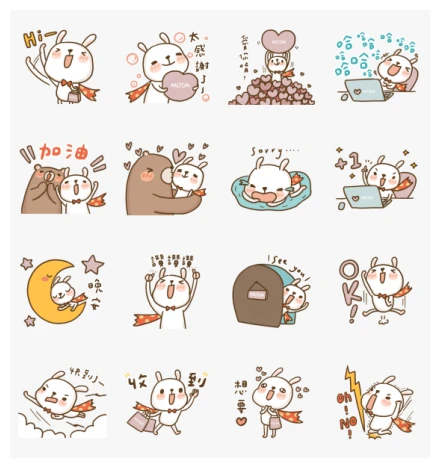 MODA × SuperBunny Have a lovely day ! WhatsApp Sticker PNG