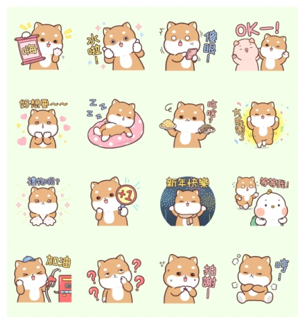 LINE Shopping Hot Topic × Shiba Pipi WhatsApp Sticker PNG