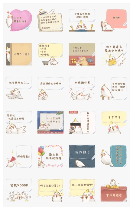 Cockatiel's Lifestyle Message Stickers WhatsApp Sticker PNG