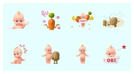 KEWPIE & VEGETABLE FRIENDS WhatsApp Sticker GIF-23884