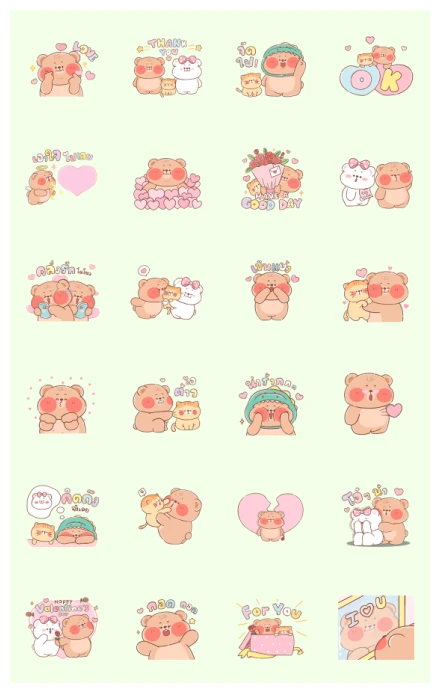 Onnie Bear: In Love WhatsApp Sticker PNG