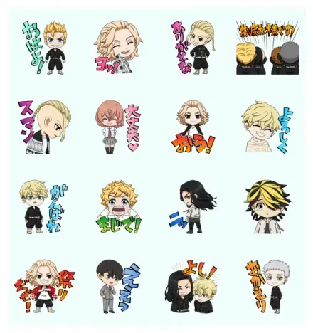 Demaecan × Tokyo Revengers WhatsApp Sticker GIF