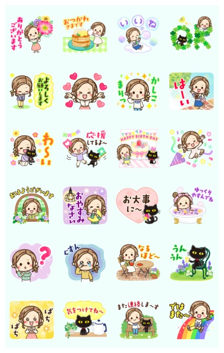 Pop-Up OTONA-GIRL's Daily Life WhatsApp Sticker PNG