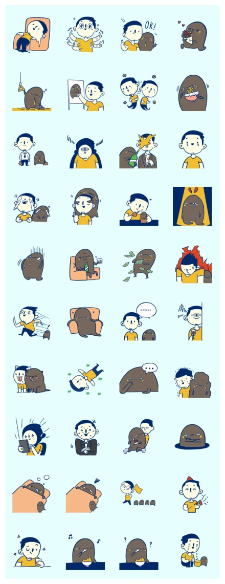 Bai and Blacky in Baileestory WhatsApp Sticker PNG