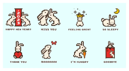 TORY BURCH LUCKY RABBIT WhatsApp Sticker PNG