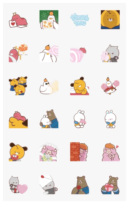 dtto friends fall in love on campus WhatsApp Sticker PNG