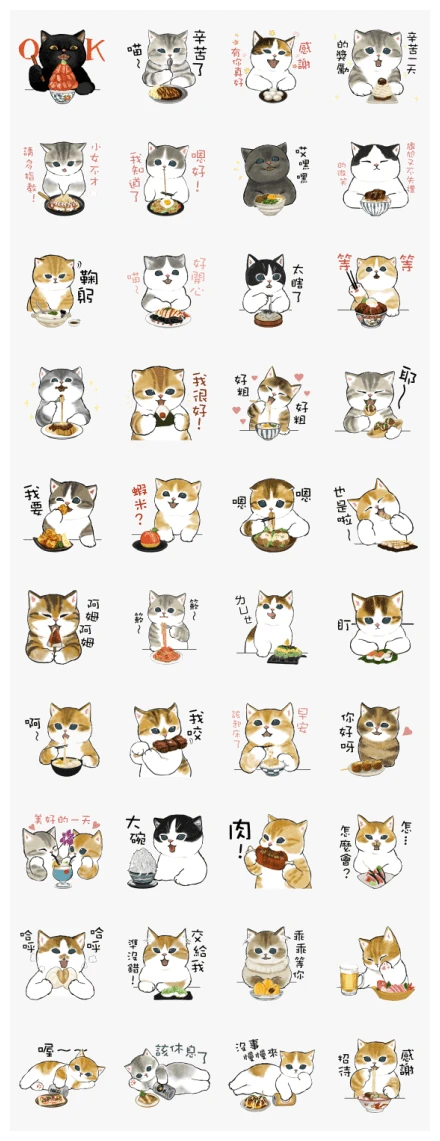 Hungry Kitties WhatsApp Sticker PNG