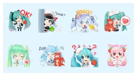 Discover LINE Bubble 2 x HATSUNE MIKU Sticker for WhatsApp