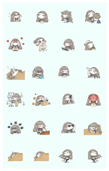 The Adorable 8 (female) WhatsApp Sticker GIF-29111