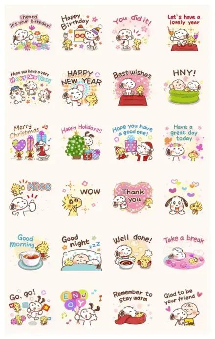 Pop-up Honobono × Snoopy (Winter) WhatsApp Sticker GIF-29827