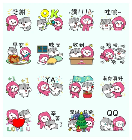 Cute daily stickers-momo co × Kurakura WhatsApp Sticker PNG