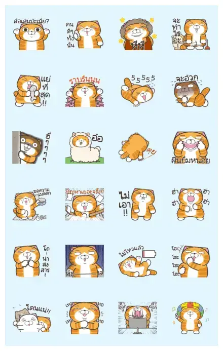 Lan Lan Cat: Let's smile WhatsApp Sticker GIF