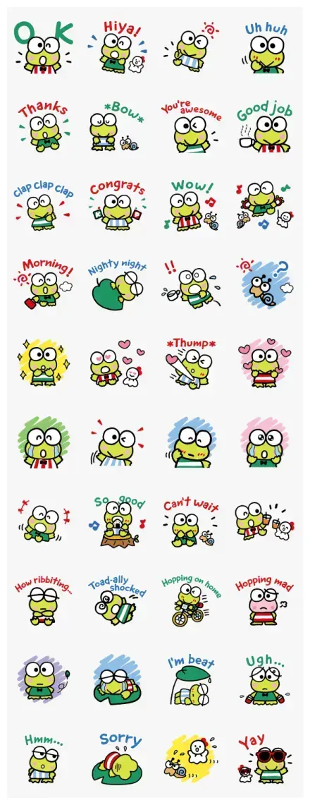 KEROKEROKEROPPI Friendly Words WhatsApp Sticker GIF-29944
