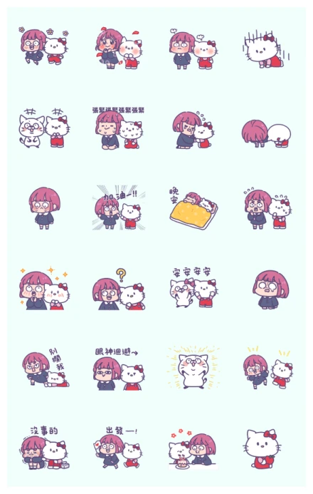 Hello Kitty x Daikou 50th Together Cute WhatsApp Sticker PNG