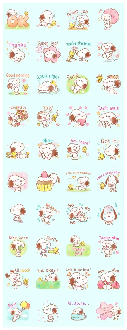 Lovely Snoopy (Warm Spring) WhatsApp Sticker GIF-30211