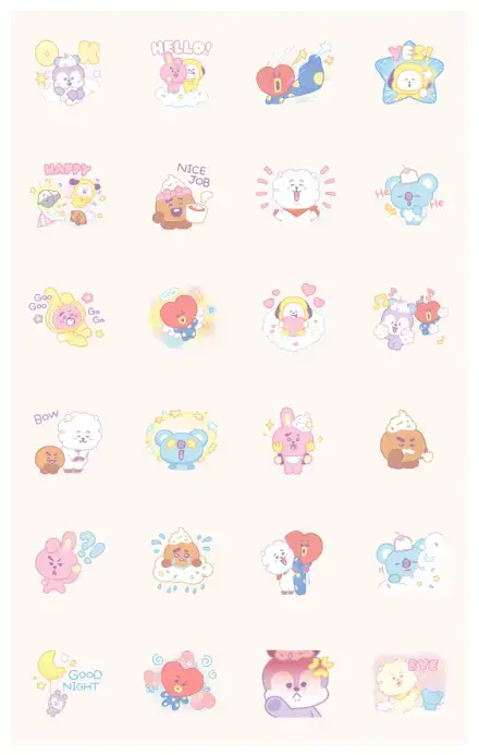 Let's go on a trip♪ BT21 On the Cloud WhatsApp Sticker GIF-30626