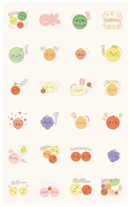 Suika Game (Sticker Design by Sanrio) WhatsApp Sticker GIF-30761