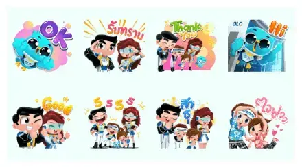 G-LO Man & Family Happy Summer WhatsApp Sticker GIF