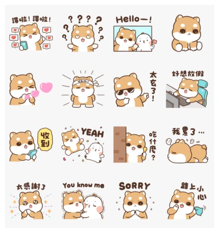 LINE VOOM × Shiba Inu Pipi WhatsApp Sticker PNG