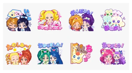 Precure series × Pokopoko WhatsApp Sticker PNG