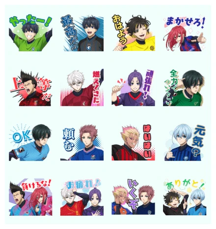 J.LEAGUE × BLUELOCK WhatsApp Sticker PNG