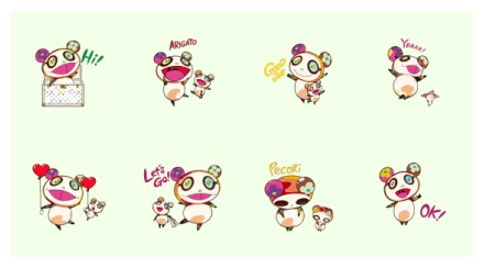 LOUIS VUITTON × MURAKAMI (English ver) WhatsApp Sticker PNG