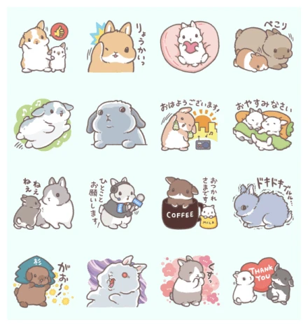 Bunnies × LINE NEWS WhatsApp Sticker PNG