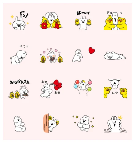 Usagyuuun!!! × Overaction Rabbit WhatsApp Sticker PNG