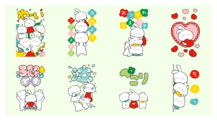 MIMI-chan × USAKKUMA WhatsApp Sticker PNG