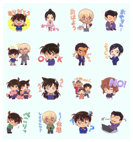 Detective Conan × Seven-Eleven WhatsApp Sticker PNG
