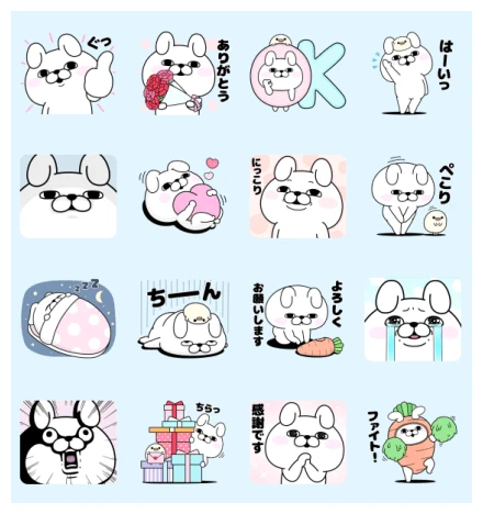 Rabbit 100% × LINE GIFT WhatsApp Sticker PNG