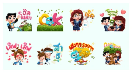 G-LO Man and Family Let's Go Green WhatsApp Sticker PNG