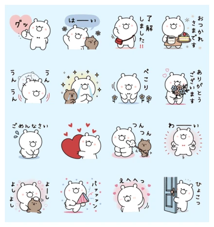 Girly bear × Yahoo! JAPAN WhatsApp Sticker PNG