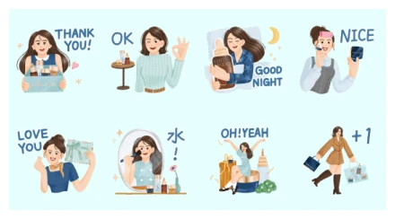 Estée Lauder Friends WhatsApp Sticker PNG