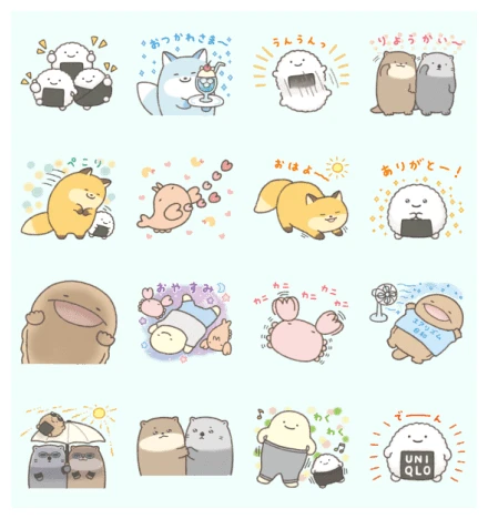 nandemo ikimono × UNIQLO WhatsApp Sticker PNG