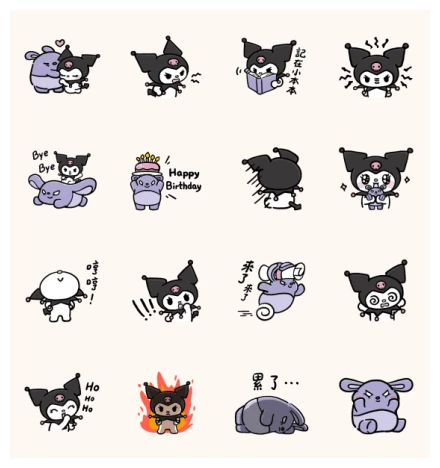 Kuromi × The Annoying Duck Bonus Sticker WhatsApp Sticker PNG